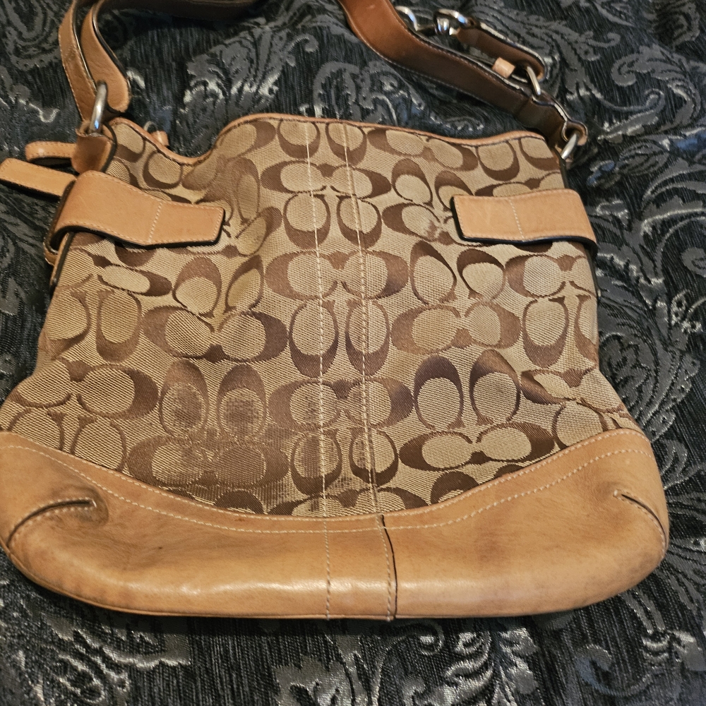 Brown Patterned Shoulder Bag